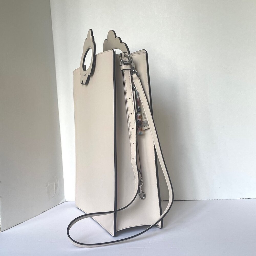 Coach Coachtopia Cloud Handle Tote Off White Leather Crossbody - Picture 7 of 9